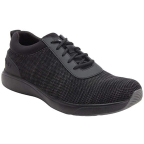 Alegria Quantum Mens Knit Lace-Up Smart Shoes w/ Q-Chip Pedometer in Blackout