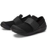 TRAQ Qwik Mens Smart Shoes Hook & Loop Q-Sport Rocker Slip-Resistant in Blackout