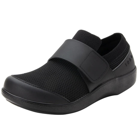 TRAQ Qwik Mens Smart Shoes Hook & Loop Q-Sport Rocker Slip-Resistant in Blackout