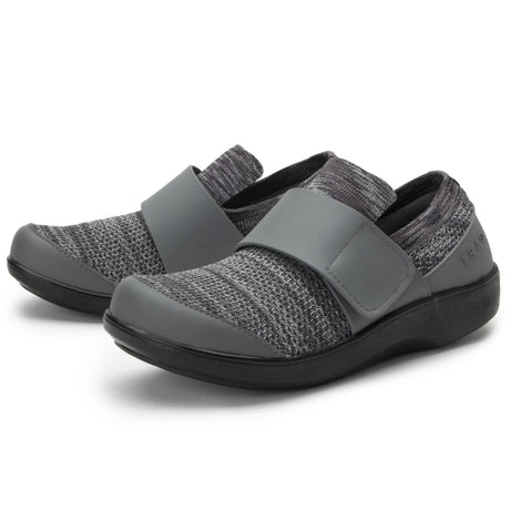 Alegria TRAQ Qwik Womens Walking Shoes Breathable Knit Slip-On in Charcoal
