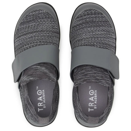 Alegria TRAQ Qwik Womens Walking Shoes Breathable Knit Slip-On in Charcoal