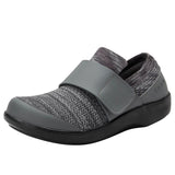 Alegria TRAQ Qwik Womens Walking Shoes Breathable Knit Slip-On in Charcoal