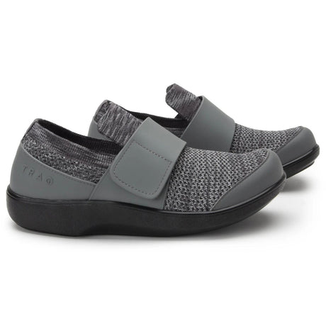 Alegria TRAQ Qwik Womens Walking Shoes Breathable Knit Slip-On in Charcoal