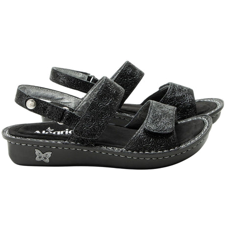 Alegria Verona Womens Leather Mini Rocker Sole Comfort Sandals in Inky