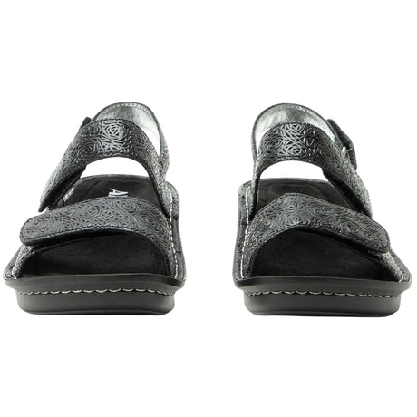 Alegria Verona Womens Leather Mini Rocker Sole Comfort Sandals in Inky