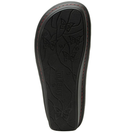 Alegria Vienna Womens Embossed Leather Slingback Sandals in Loretta Roja