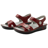 Alegria Vienna Womens Embossed Leather Slingback Sandals in Loretta Roja