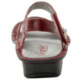 Alegria Vienna Womens Embossed Leather Slingback Sandals in Loretta Roja