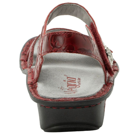 Alegria Vienna Womens Embossed Leather Slingback Sandals in Loretta Roja
