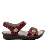 Alegria Vienna Womens Embossed Leather Slingback Sandals in Loretta Roja