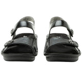 Alegria Vienna Womens Embossed Leather Slingback Sandals in Black Sapphire