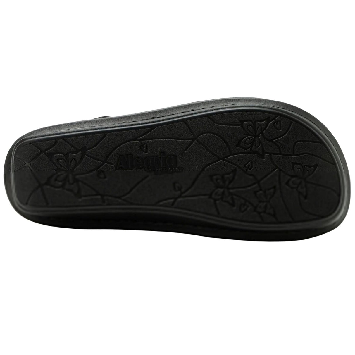 Alegria Vienna Womens Embossed Leather Slingback Sandals in Black Sapphire