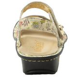 Alegria Vienna Womens Embossed Leather Slingback Sandals in Good As Gold