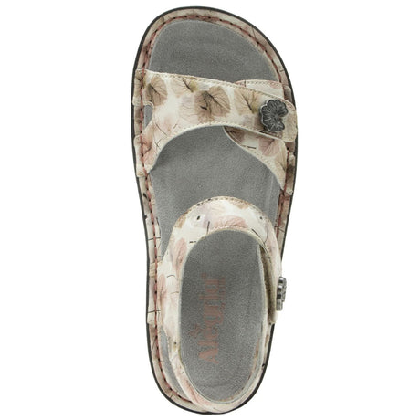 Alegria Vienna Womens Embossed Leather Slingback Sandals in Soft As I Leaf You