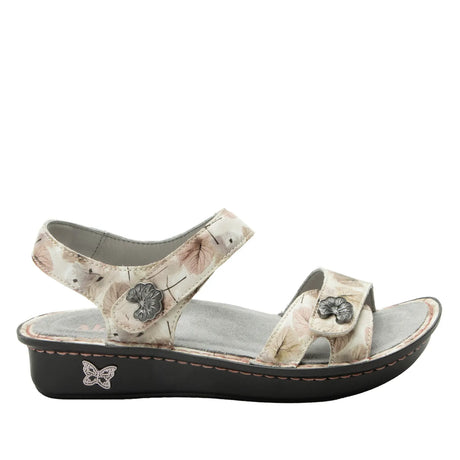 Alegria Vienna Womens Embossed Leather Slingback Sandals in Soft As I Leaf You