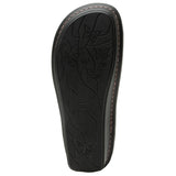 Alegria Vienna Womens Embossed Leather Slingback Sandals in Soft As I Leaf You