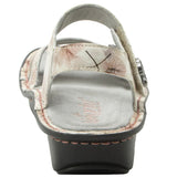 Alegria Vienna Womens Embossed Leather Slingback Sandals in Soft As I Leaf You