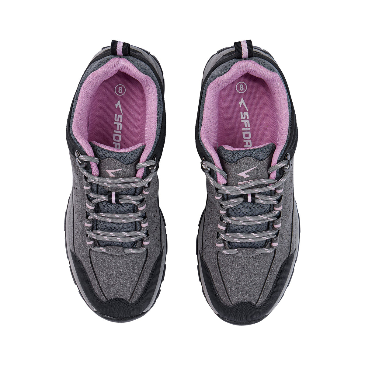 Sfida Pioneer Womens Outdoor Hiking Shoes - Charcoal/Black (Lace Up Sneakers)