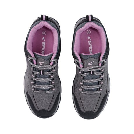 Sfida Pioneer Womens Outdoor Hiking Shoes - Charcoal/Black (Lace Up Sneakers)