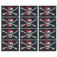 12x Black Pirate Flag w/ Skull, Crossbones & Red Bandana Bulk Pack - Large Jolly Roger Flag - 150x90cm