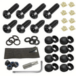 Anti Theft License Number Plate Screws Kit Rustproof Stainless Steel Car Tag Plate - Black Matte