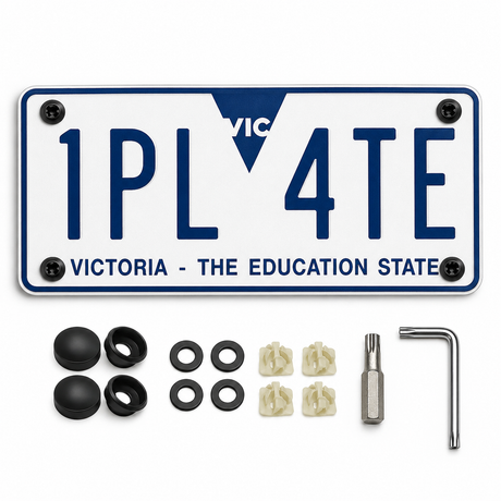 Anti-Theft Car License Number Plate Screw Kit - Rustproof Stainless Steel - Matte Black