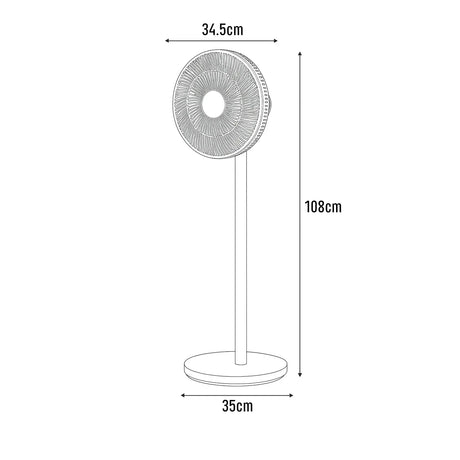 Sheffield 1.08m DC Digital Pedestal Fan - White (PL3000)
