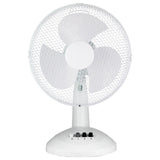 4x Sheffield 30cm Desk/Table Fan with 3 Speed Settings in White (PL705)