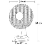 4x Sheffield 30cm Desk/Table Fan with 3 Speed Settings in White (PL705)