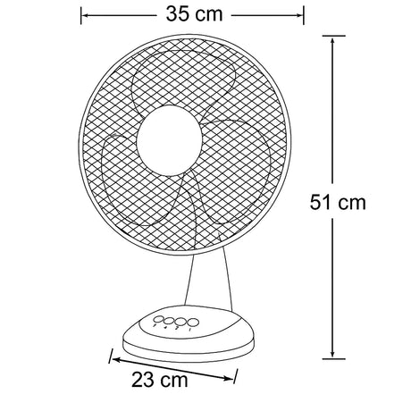 4x Sheffield 30cm Desk/Table Fan with 3 Speed Settings Bulk Pack - White (PL705)