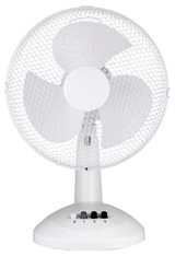 Sheffield 30cm Desk/Table Fan with 3 Speed Settings in White (PL705)
