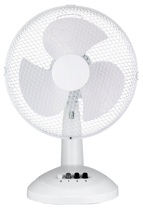 Sheffield 30cm Desk/Table Fan with 3 Speed Settings in White (PL705)