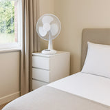 Sheffield 30cm Desk/Table Fan with 3 Speed Settings in White (PL705)
