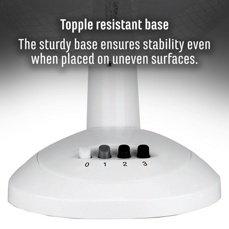 Sheffield 30cm Desk/Table Fan with 3 Speed Settings in White (PL705)