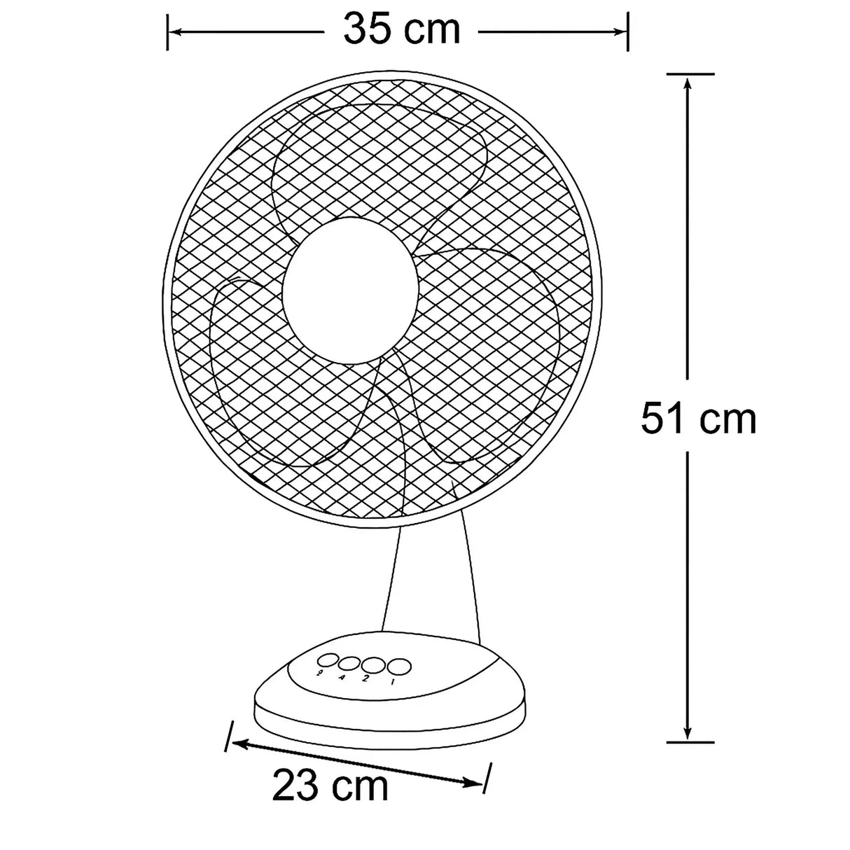 Sheffield 30cm Desk/Table Fan with 3 Speed Settings in White (PL705)