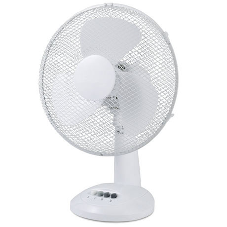 Sheffield 30cm Desk/Table Fan with 3 Speed Settings in White (PL705)