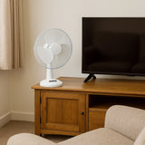 Sheffield 30cm Desk/Table Fan with 3 Speed Settings in White (PL705)