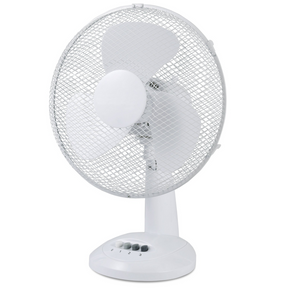 Sheffield 30cm Desk/Table Fan with 3 Speed Settings in White (PL705)