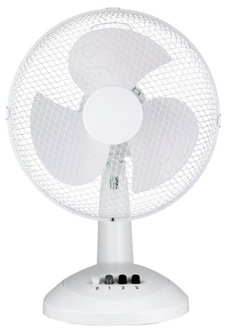 3x Sheffield 40cm Desk/Table Fan with 3 Speed Settings & Carry Handle Bulk Pack - White (PL706)
