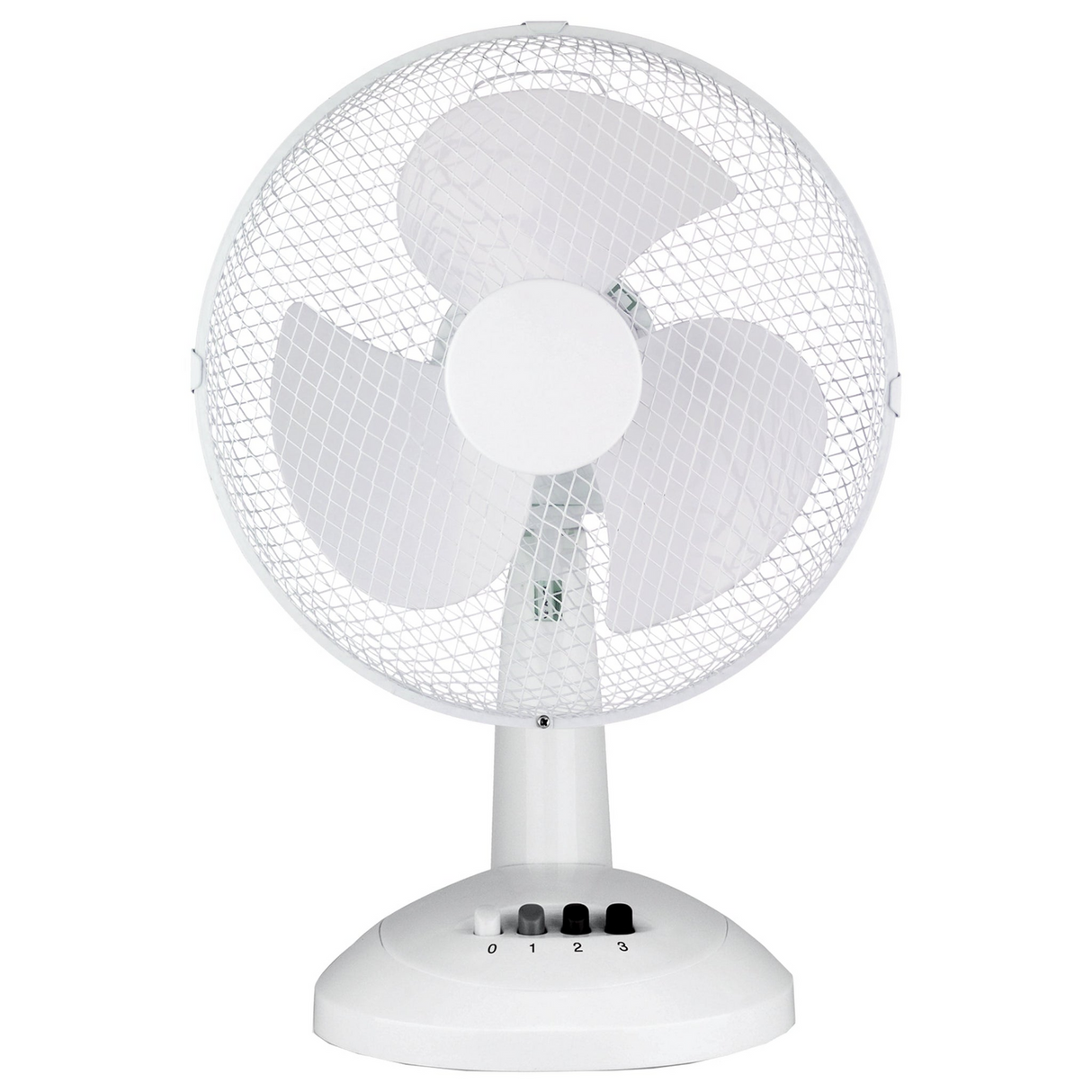3x Sheffield 40cm Desk/Table Fan with 3 Speed Settings & Carry Handle in White (PL706)