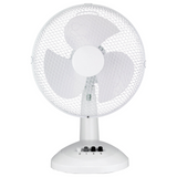 3x Sheffield 40cm Desk/Table Fan with 3 Speed Settings & Carry Handle in White (PL706)