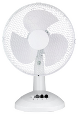 Sheffield 40cm Desk/Table Fan with 3 Speed Settings & Carry Handle in White (PL706)
