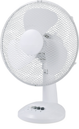 Sheffield 40cm Desk/Table Fan with 3 Speed Settings & Carry Handle in White (PL706)