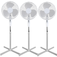 3x Sheffield 1.25m Tall Pedestal Oscillating Fan w/ 40cm Head Bulk Pack - White (Self Standing)