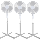 3x Sheffield 1.25m Tall Pedestal Oscillating Fan w/ 40cm Head Bulk Pack - White (Self Standing)