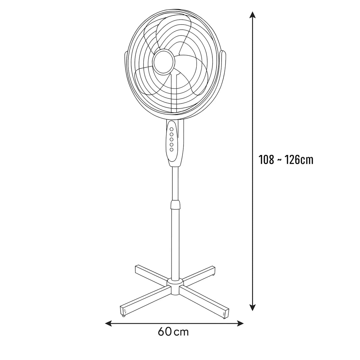 Sheffield 1.25m Tall Pedestal Oscillating Fan w/ 40cm Head - White (Self Standing)