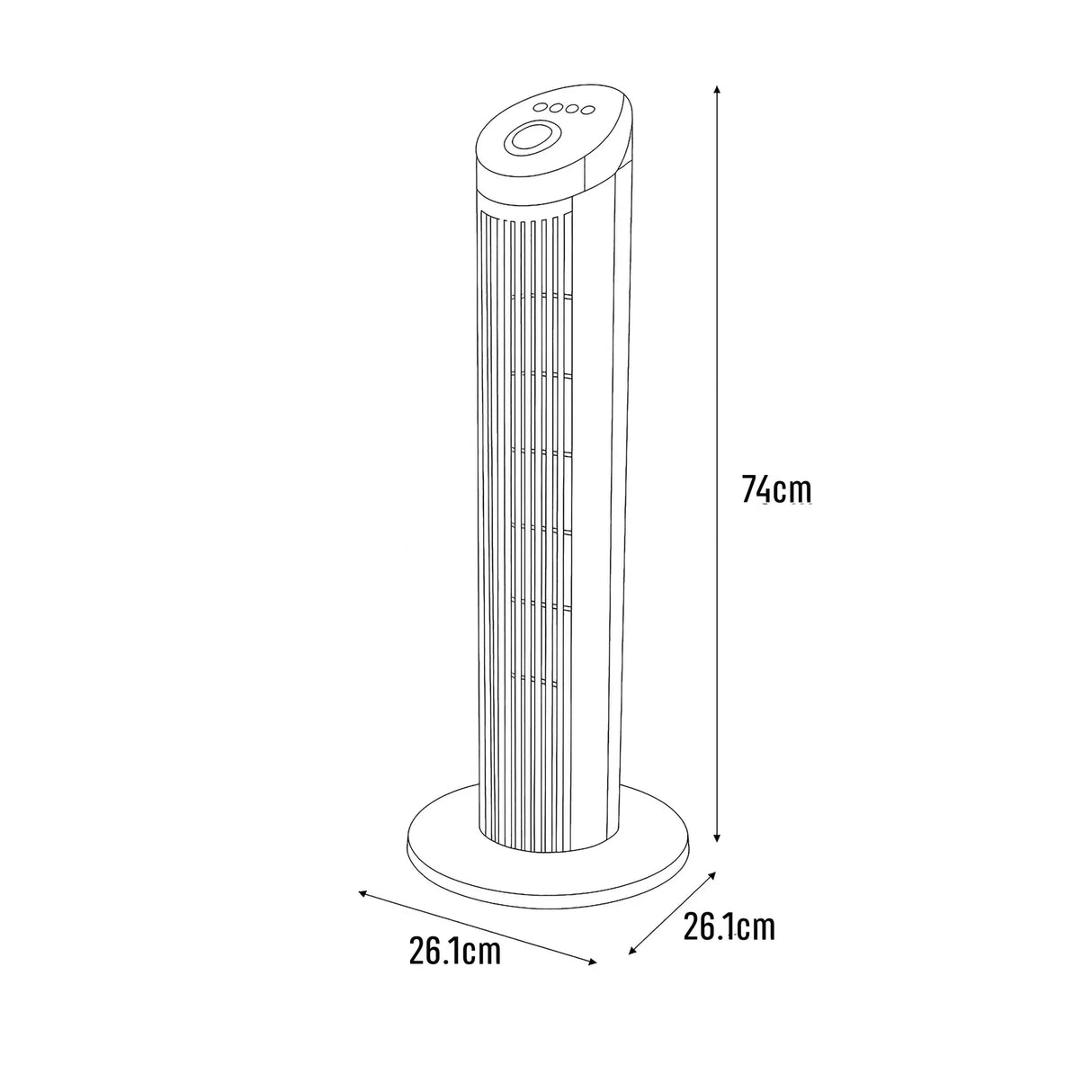 Sheffield 74cm Tower Oscillating Fan w/ 3-Speeds & Timer - White