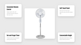 Sheffield Height Adjustable Pedestal Oscillating Fan w/ Remote Control - White (Self Standing)