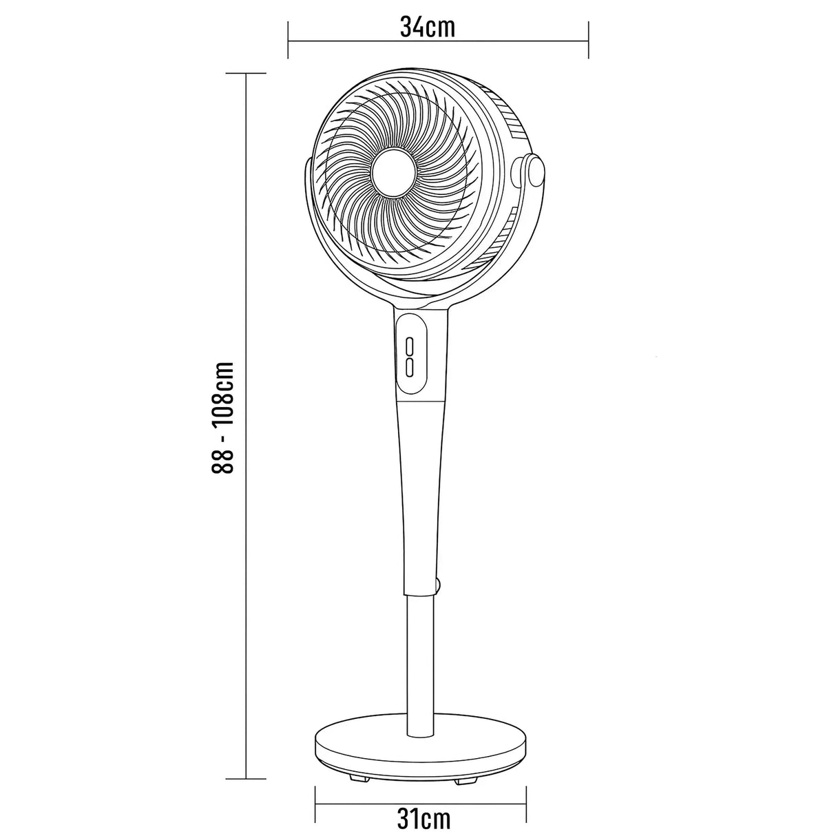 2x Sheffield 3D Pedestal Circulator Fan w/ LCD & Remote Control Bulk Pack - Grey (PLA1955)