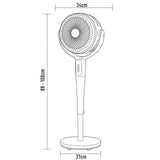 2x Sheffield 3D Pedestal Circulator Fan w/ LCD & Remote Control Bulk Pack - Grey (PLA1955)